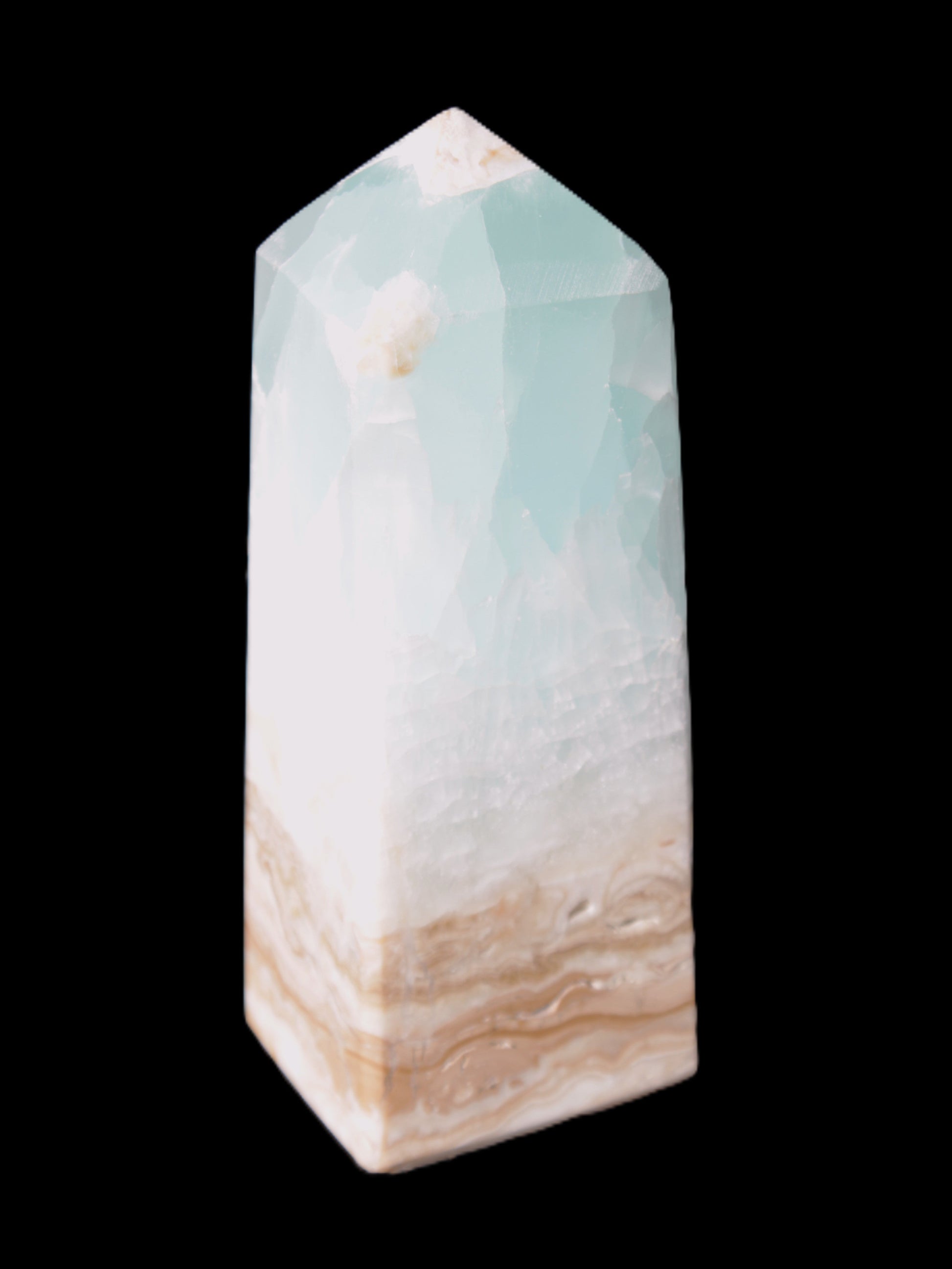 Caribbean Calcite Blue Aragonite obelisk 46*32*128mm 468.6g Rocks and Things Store