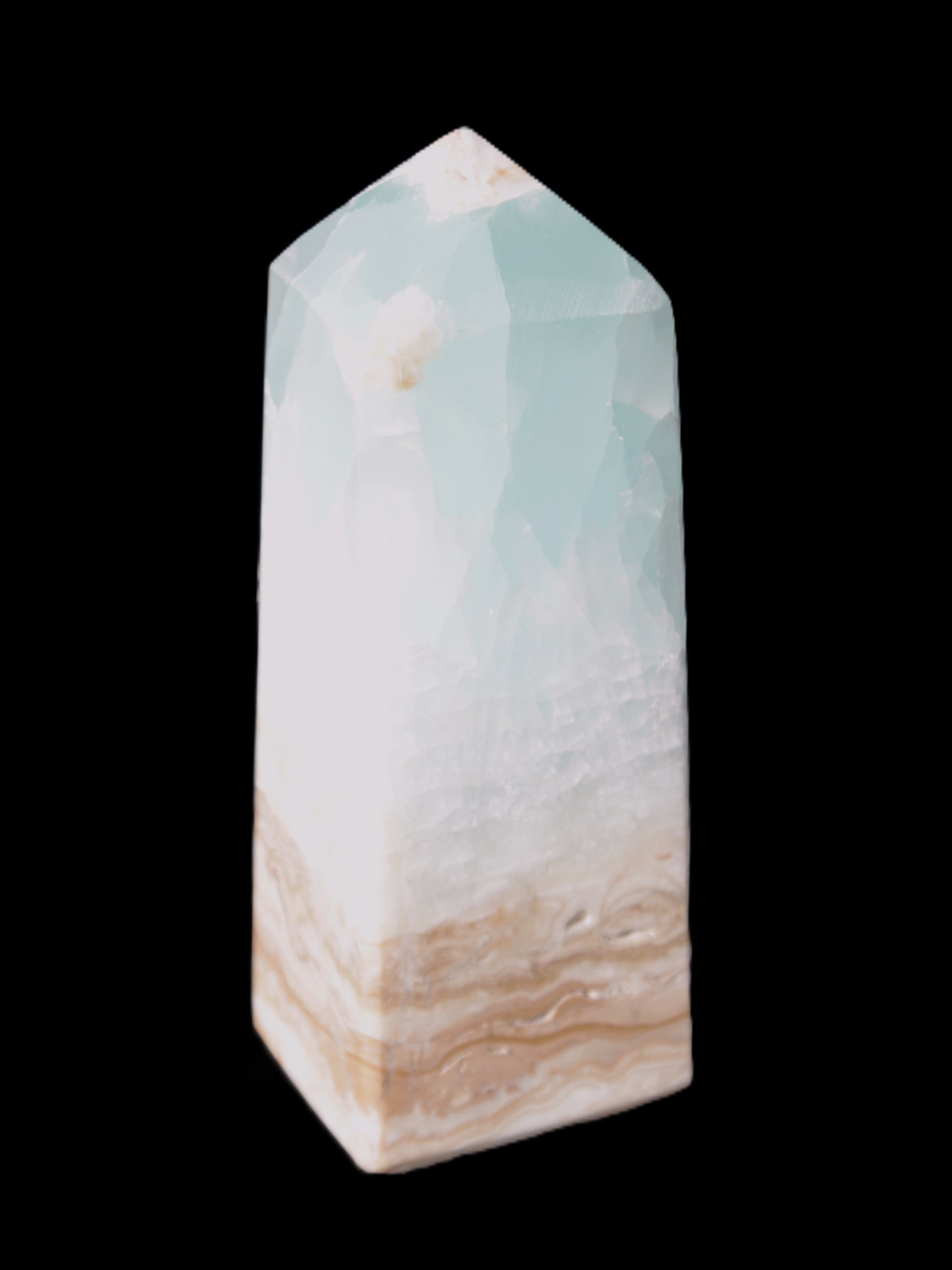 Caribbean Calcite Blue Aragonite obelisk 46*32*128mm 468.6g Rocks and Things Store