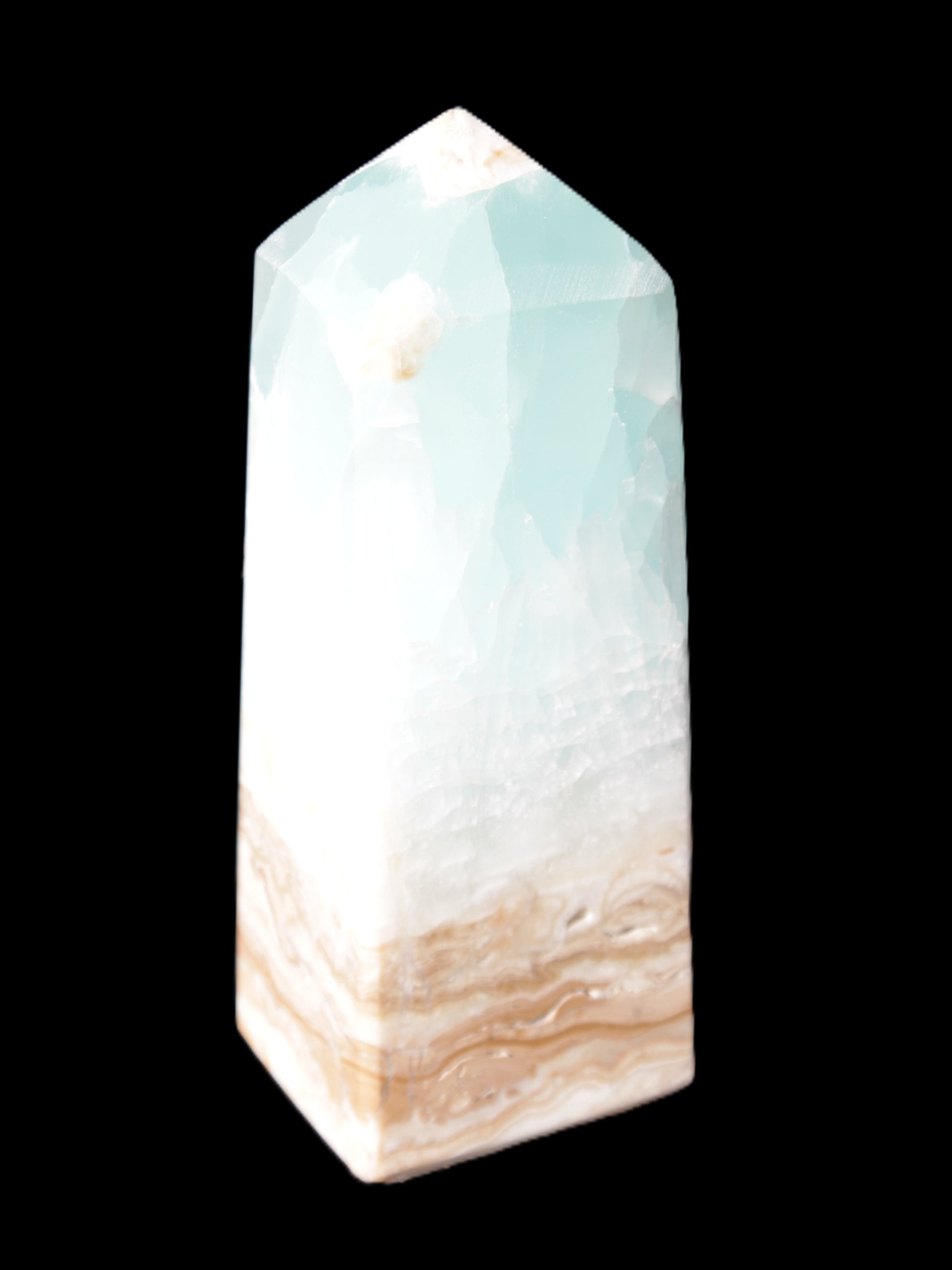 Caribbean Calcite Blue Aragonite obelisk 46*32*128mm 468.6g Rocks and Things Store
