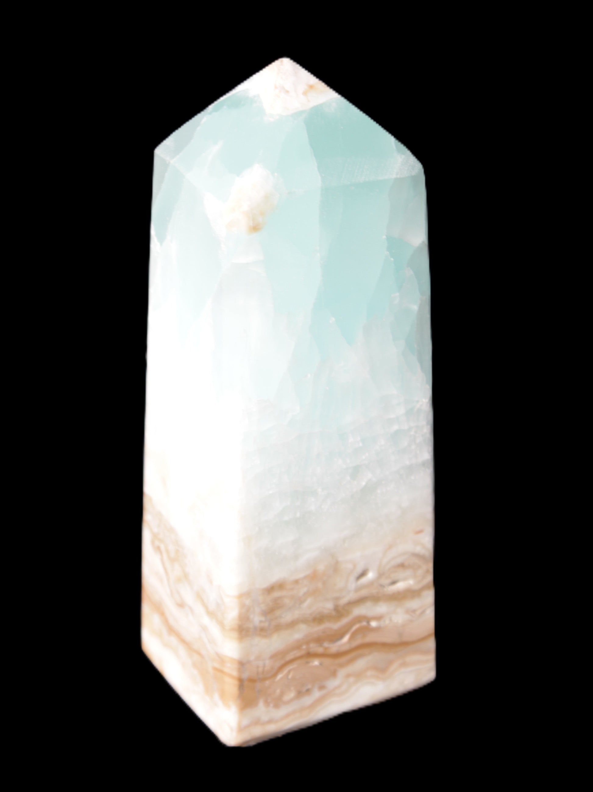 Caribbean Calcite Blue Aragonite obelisk 46*32*128mm 468.6g Rocks and Things Store