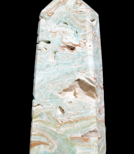 Caribbean Calcite Blue Aragonite obelisk 44*31*112mm 270g Rocks and Things Store