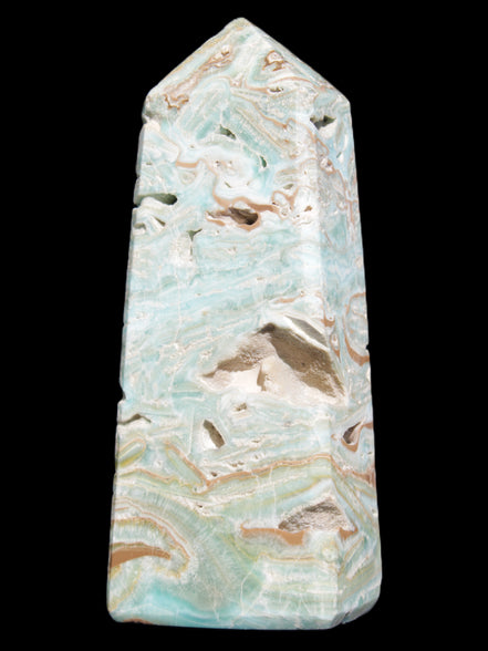 Caribbean Calcite Blue Aragonite obelisk 44*31*112mm 270g Rocks and Things Store