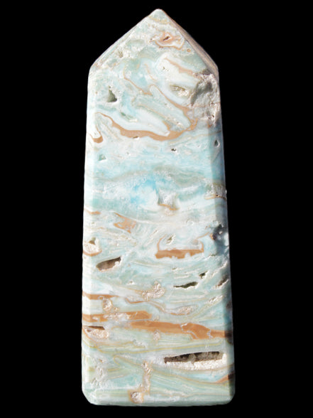 Caribbean Calcite Blue Aragonite obelisk 44*31*112mm 270g Rocks and Things Store
