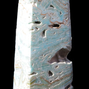 Caribbean Calcite Blue Aragonite obelisk 44*31*112mm 270g Rocks and Things Store
