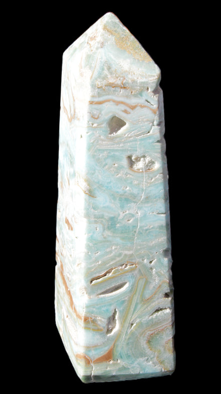 Caribbean Calcite Blue Aragonite obelisk 44*31*112mm 270g Rocks and Things Store