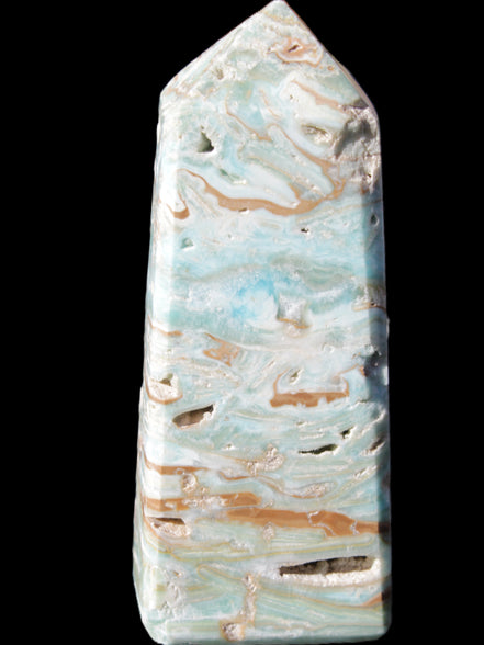 Caribbean Calcite Blue Aragonite obelisk 44*31*112mm 270g Rocks and Things Store