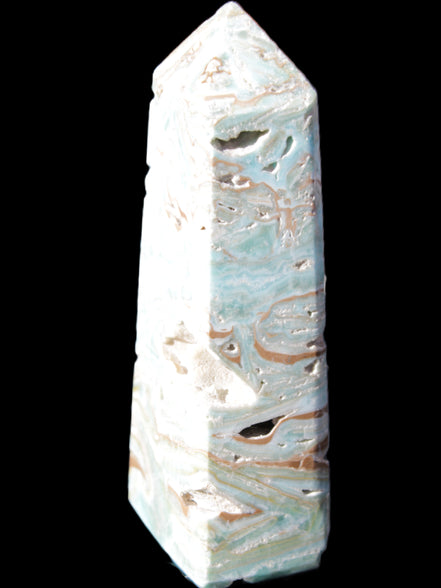 Caribbean Calcite Blue Aragonite obelisk 44*31*112mm 270g Rocks and Things Store