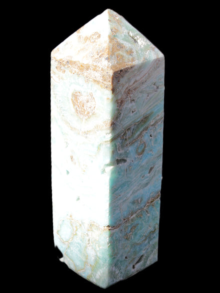 Caribbean Calcite Blue Aragonite obelisk 33*33*107mm 263g Rocks and Things Store