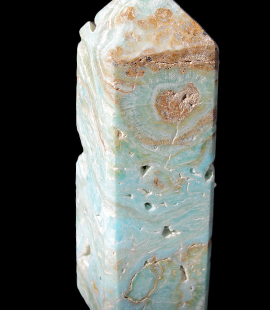 Caribbean Calcite Blue Aragonite obelisk 33*33*107mm 263g Rocks and Things Store
