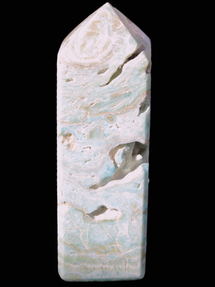 Caribbean Calcite Blue Aragonite obelisk 33*33*107mm 263g Rocks and Things Store