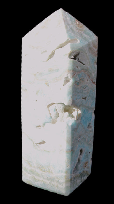 Caribbean Calcite Blue Aragonite obelisk 33*33*107mm 263g Rocks and Things Store