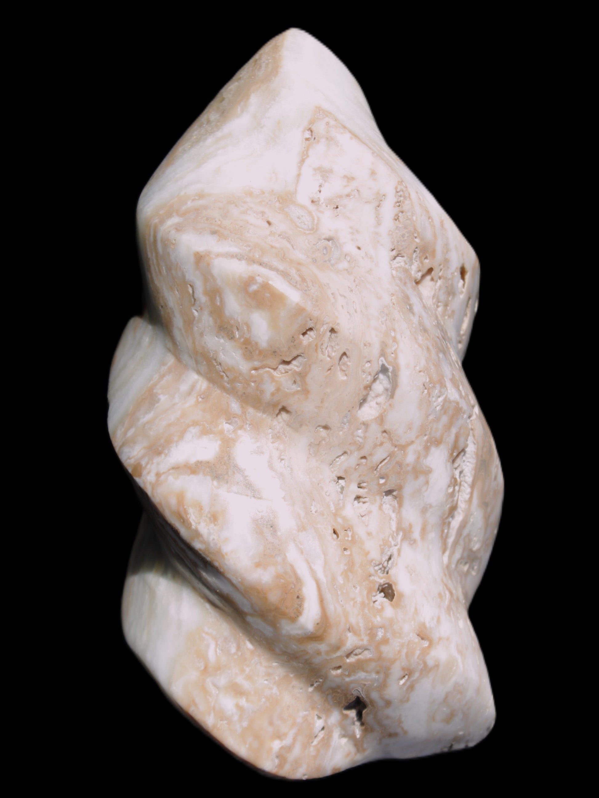 Caribbean Calcite flame 58*115mm 538g Rocks and Things Store