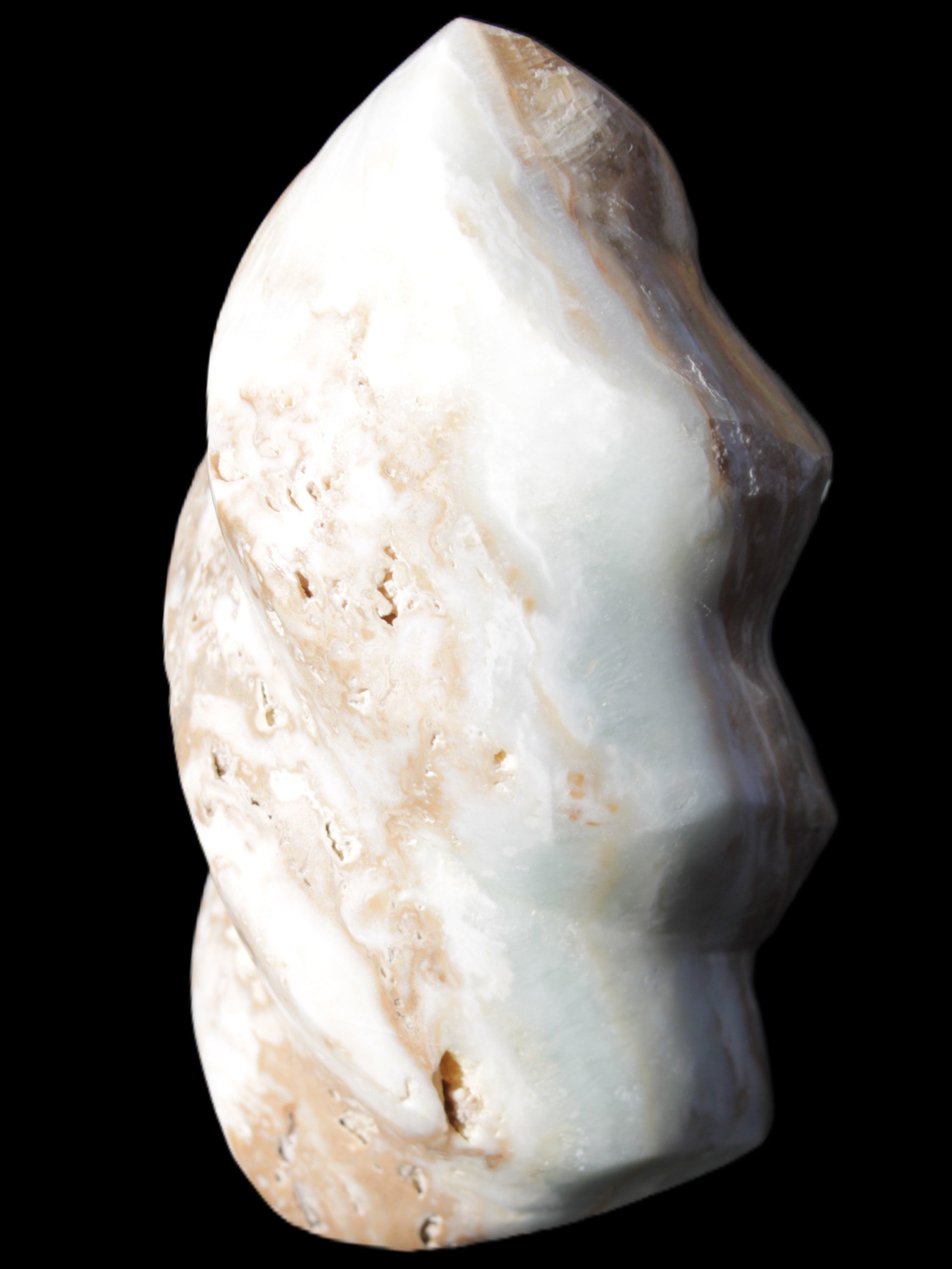 Caribbean Calcite flame 58*115mm 538g Rocks and Things Store