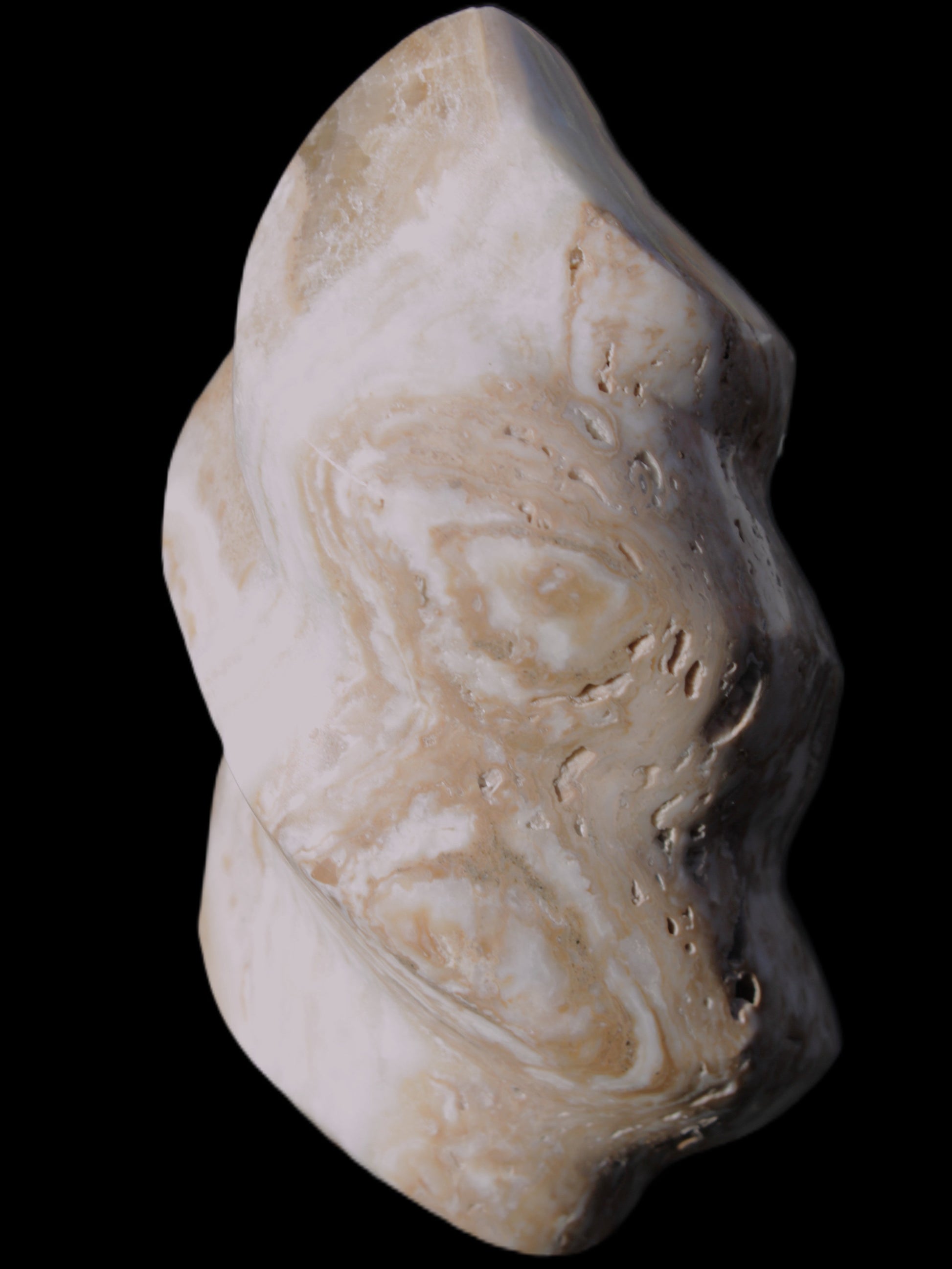 Caribbean Calcite flame 58*115mm 538g Rocks and Things Store