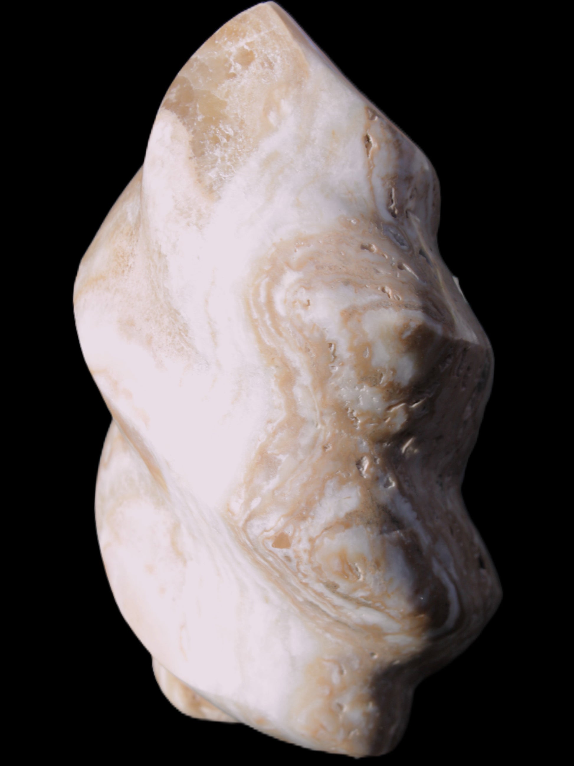 Caribbean Calcite flame 58*115mm 538g Rocks and Things Store