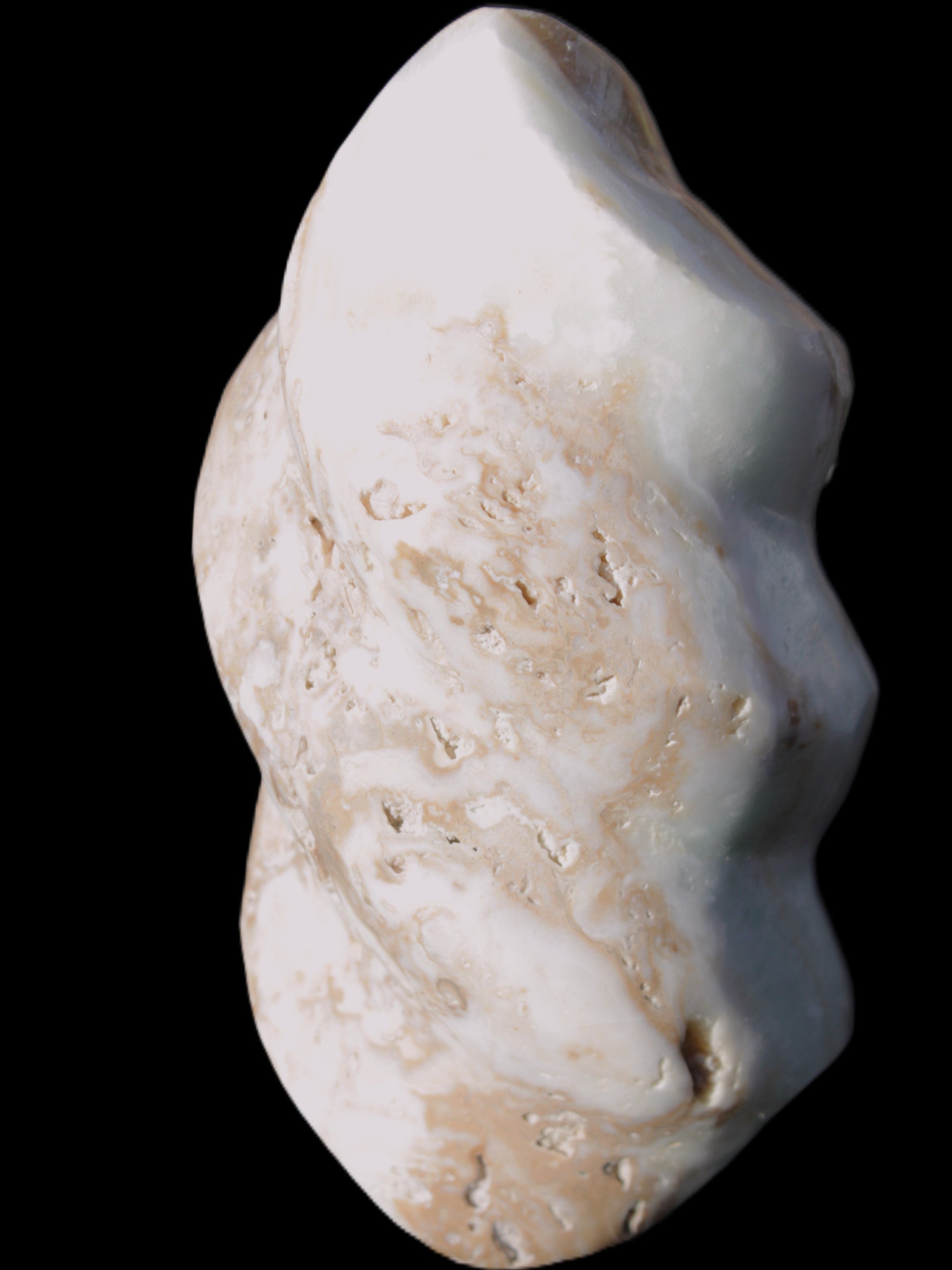Caribbean Calcite flame 58*115mm 538g Rocks and Things Store