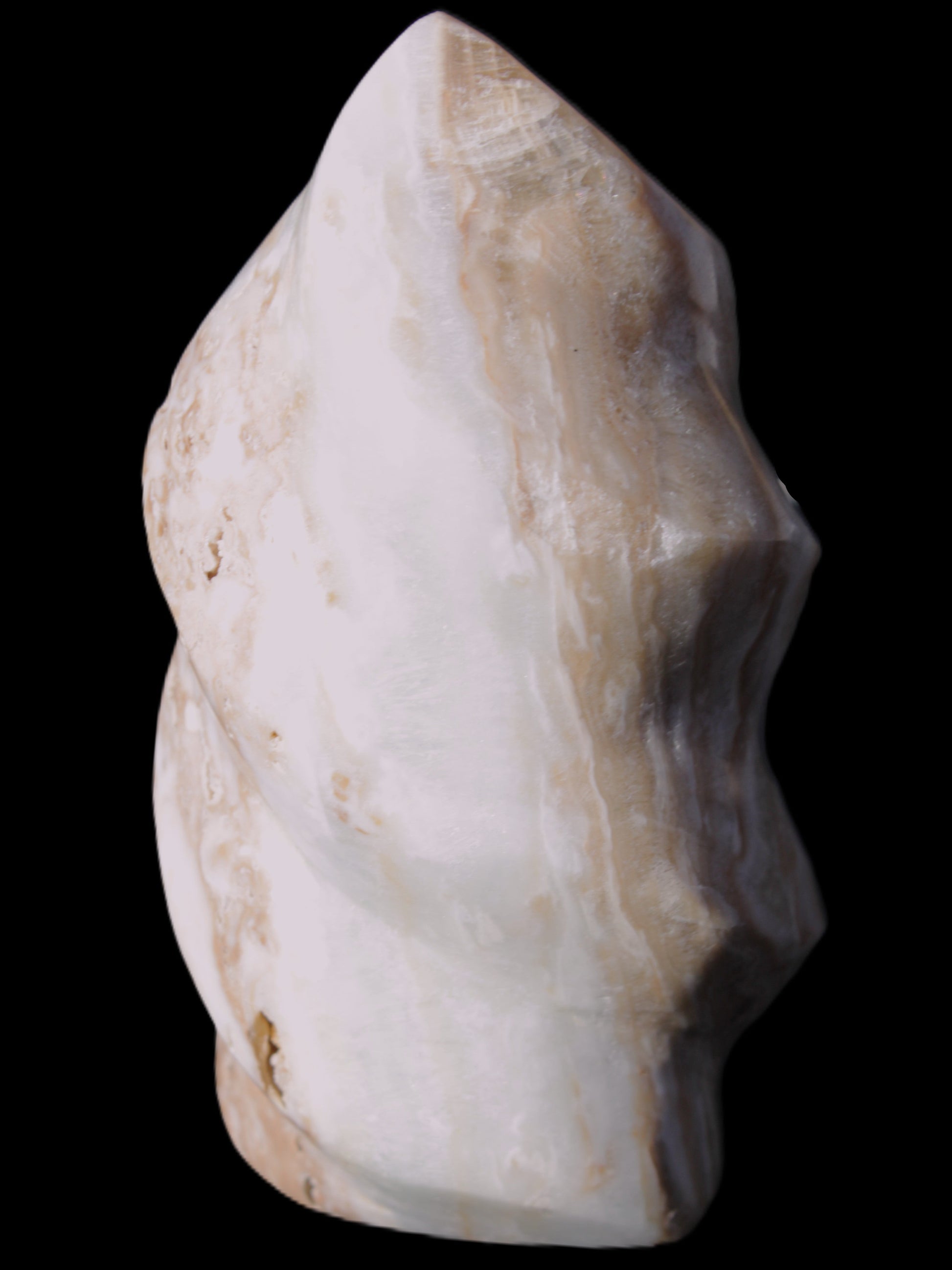 Caribbean Calcite flame 58*115mm 538g Rocks and Things Store