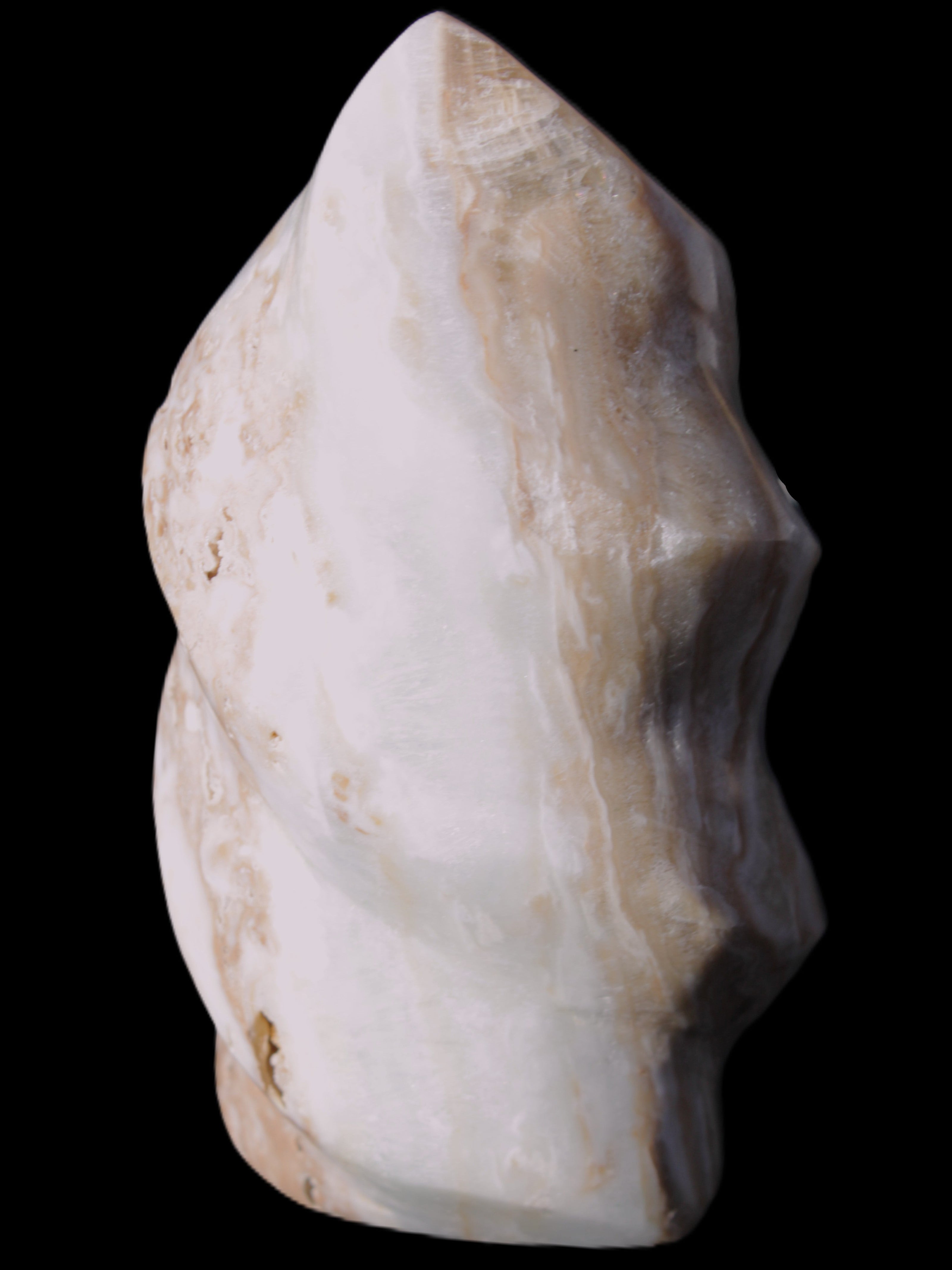 Caribbean Calcite flame 58*115mm 538g Rocks and Things Store