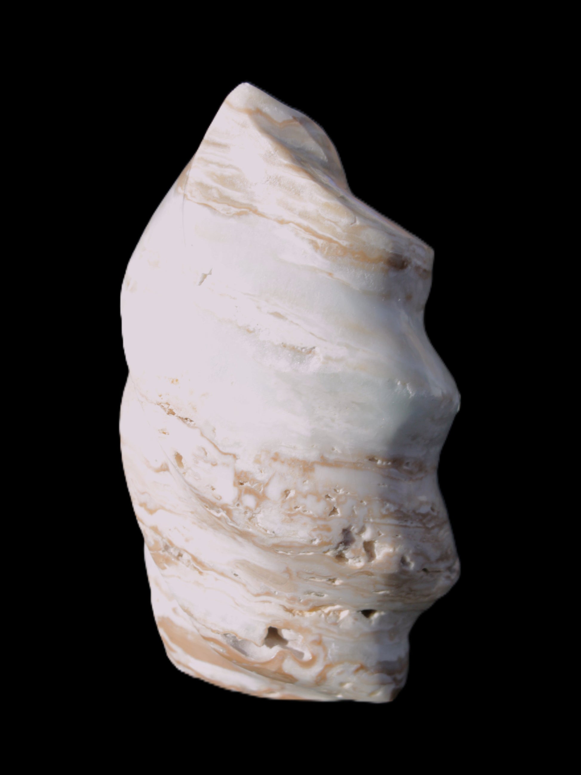 Caribbean Calcite flame 55*108mm 404.7g Rocks and Things Store