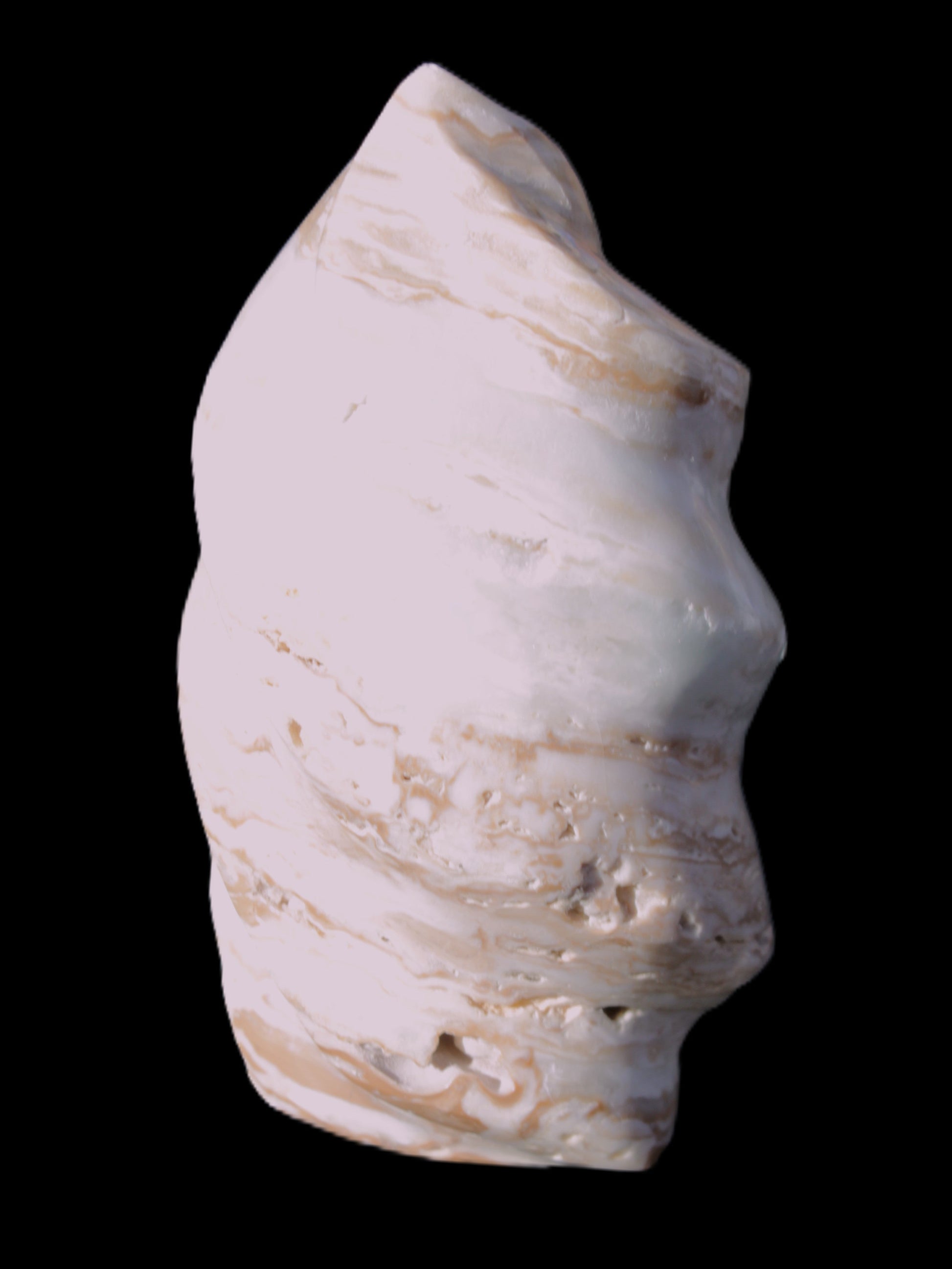 Caribbean Calcite flame 55*108mm 404.7g Rocks and Things Store