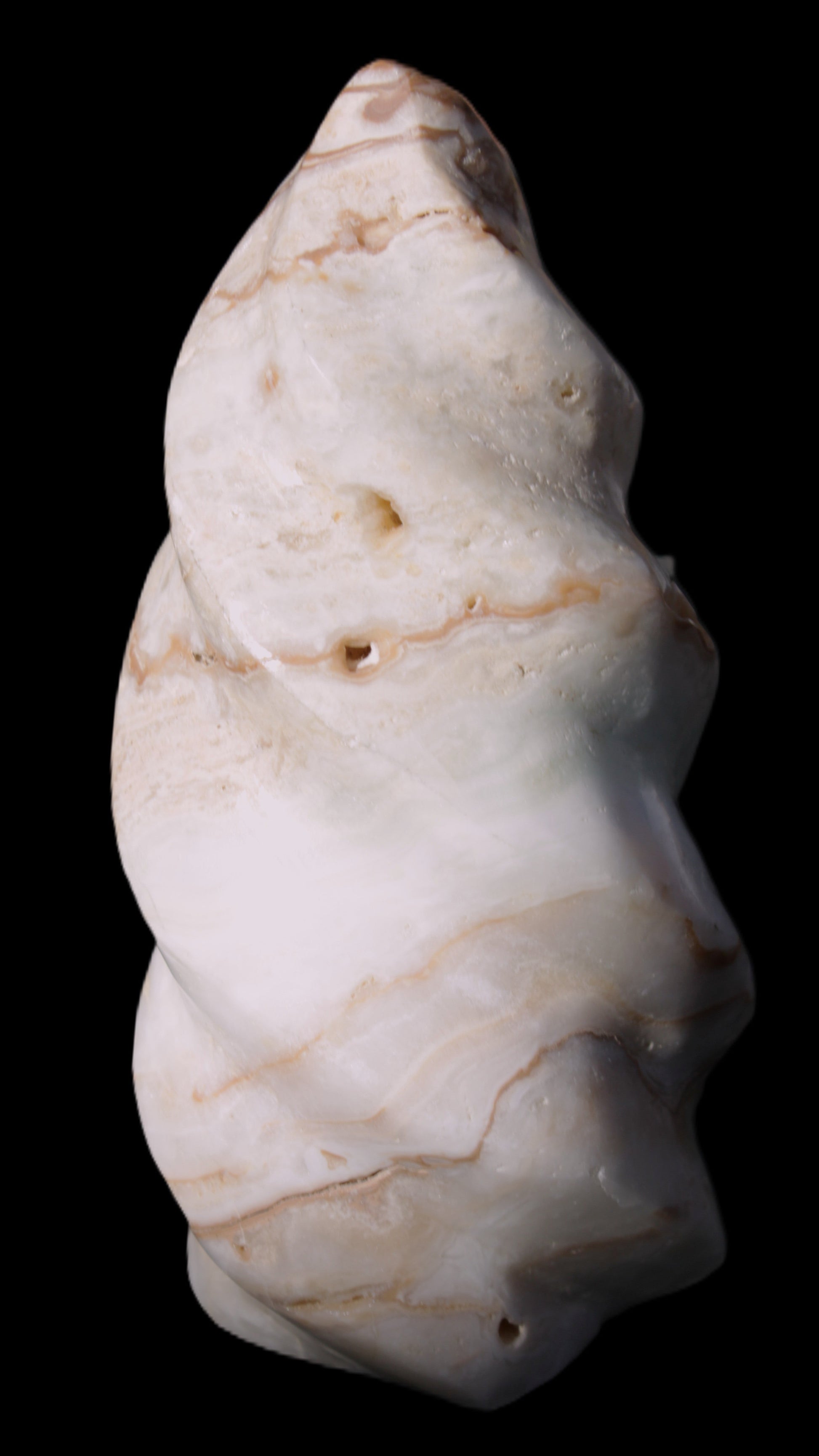 Caribbean Calcite flame 55*117mm 449.7g Rocks and Things Store