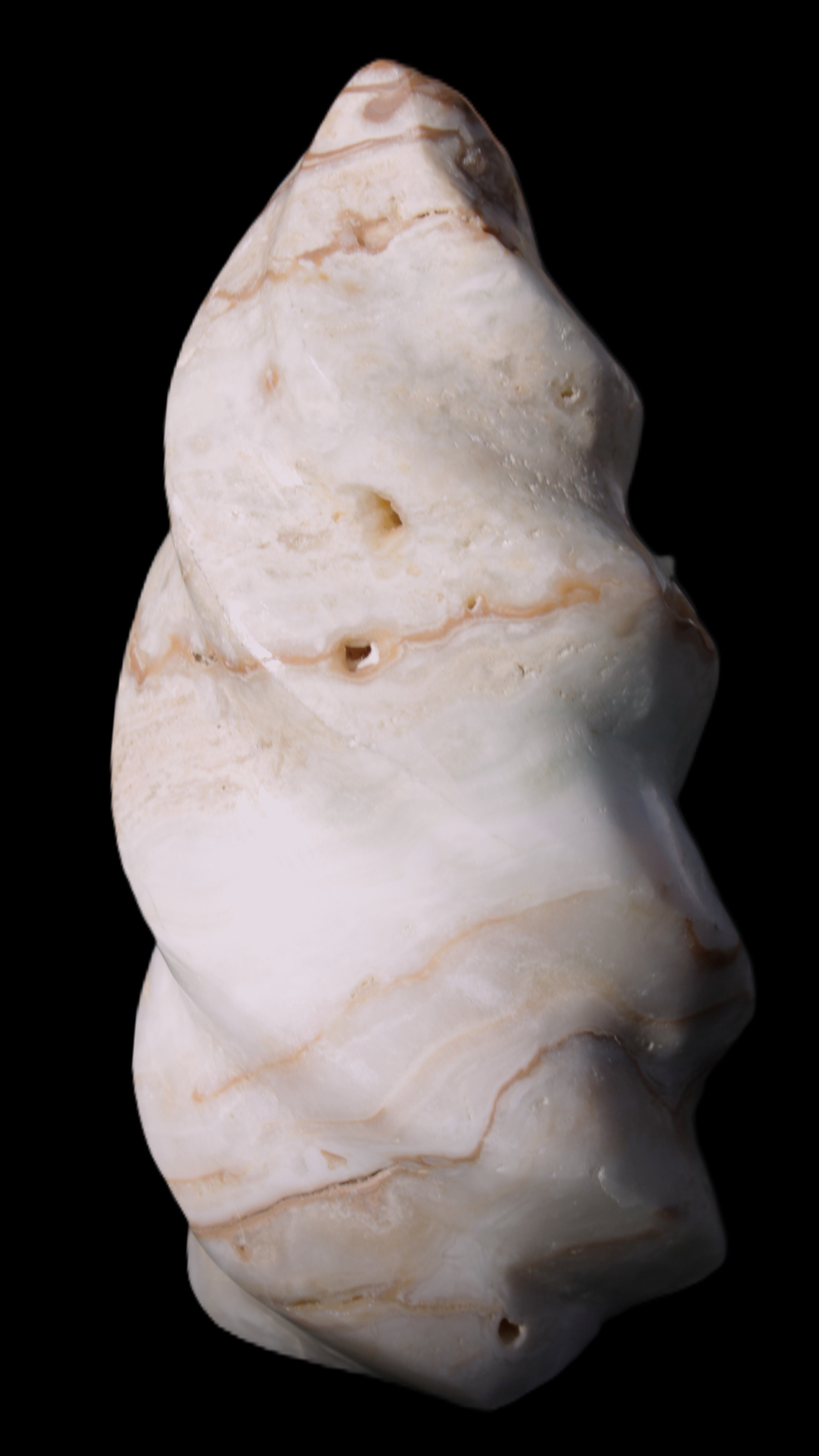 Caribbean Calcite flame 55*117mm 449.7g Rocks and Things Store