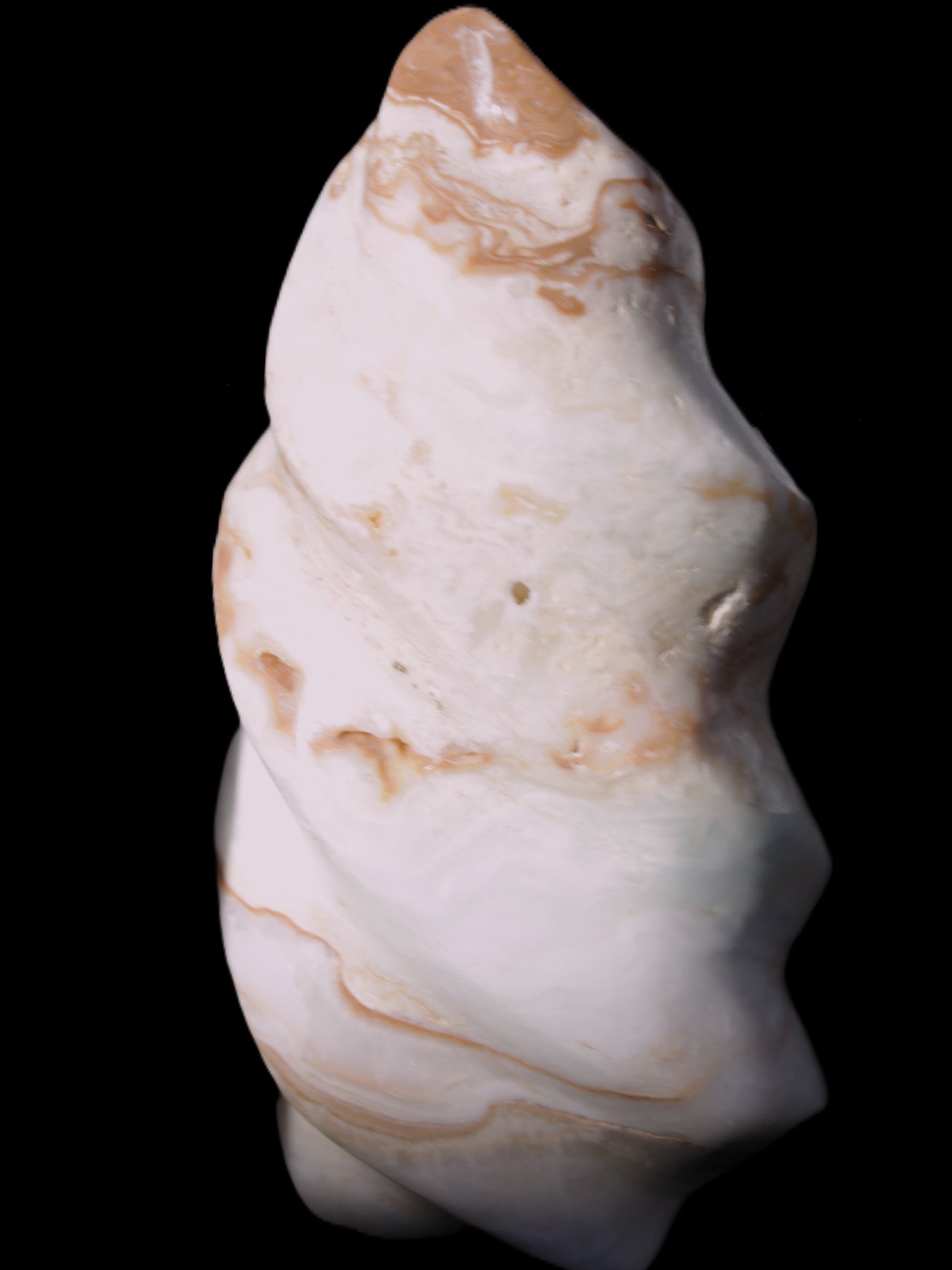 Caribbean Calcite flame 55*117mm 449.7g Rocks and Things Store