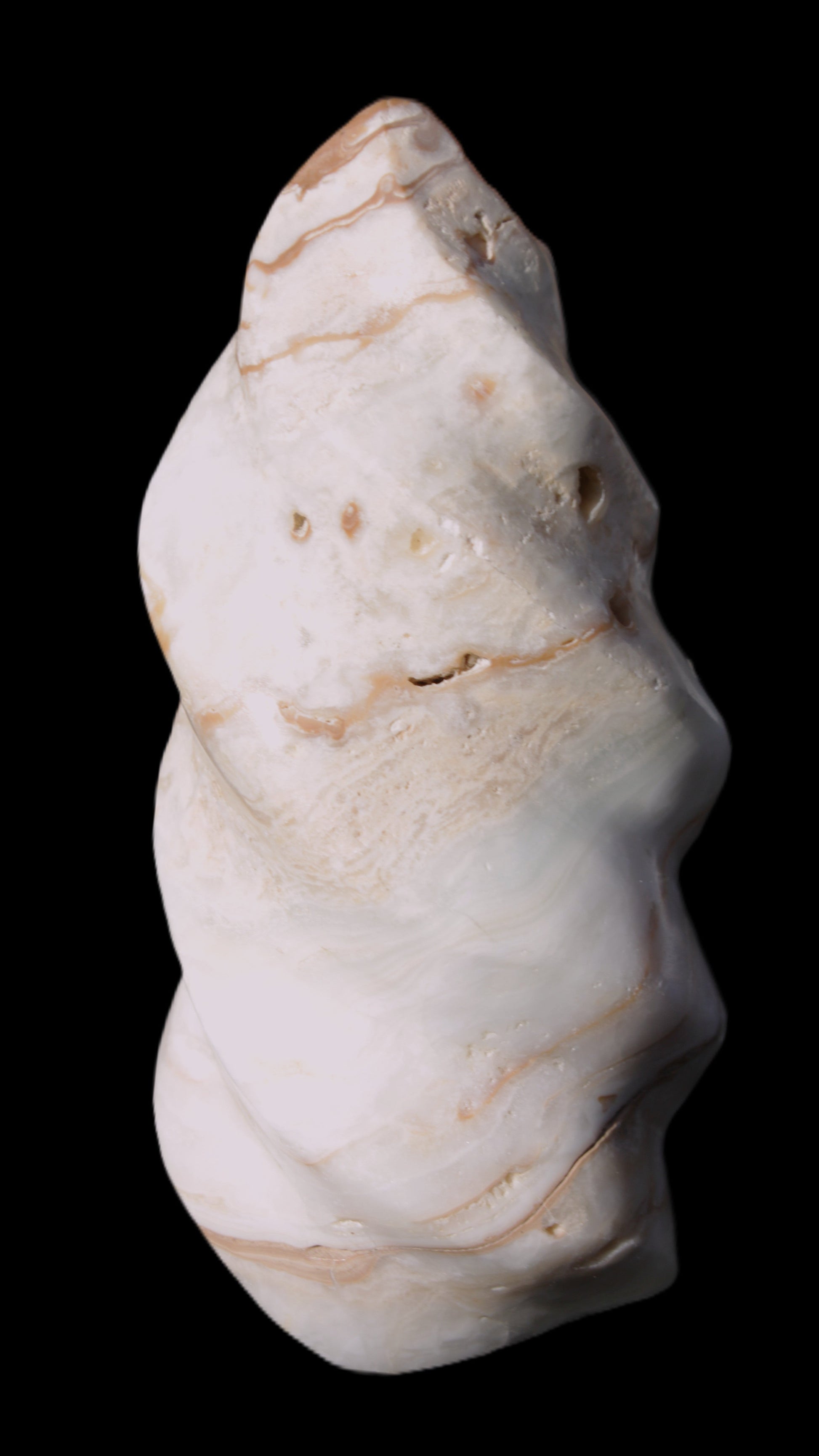 Caribbean Calcite flame 55*117mm 449.7g Rocks and Things Store