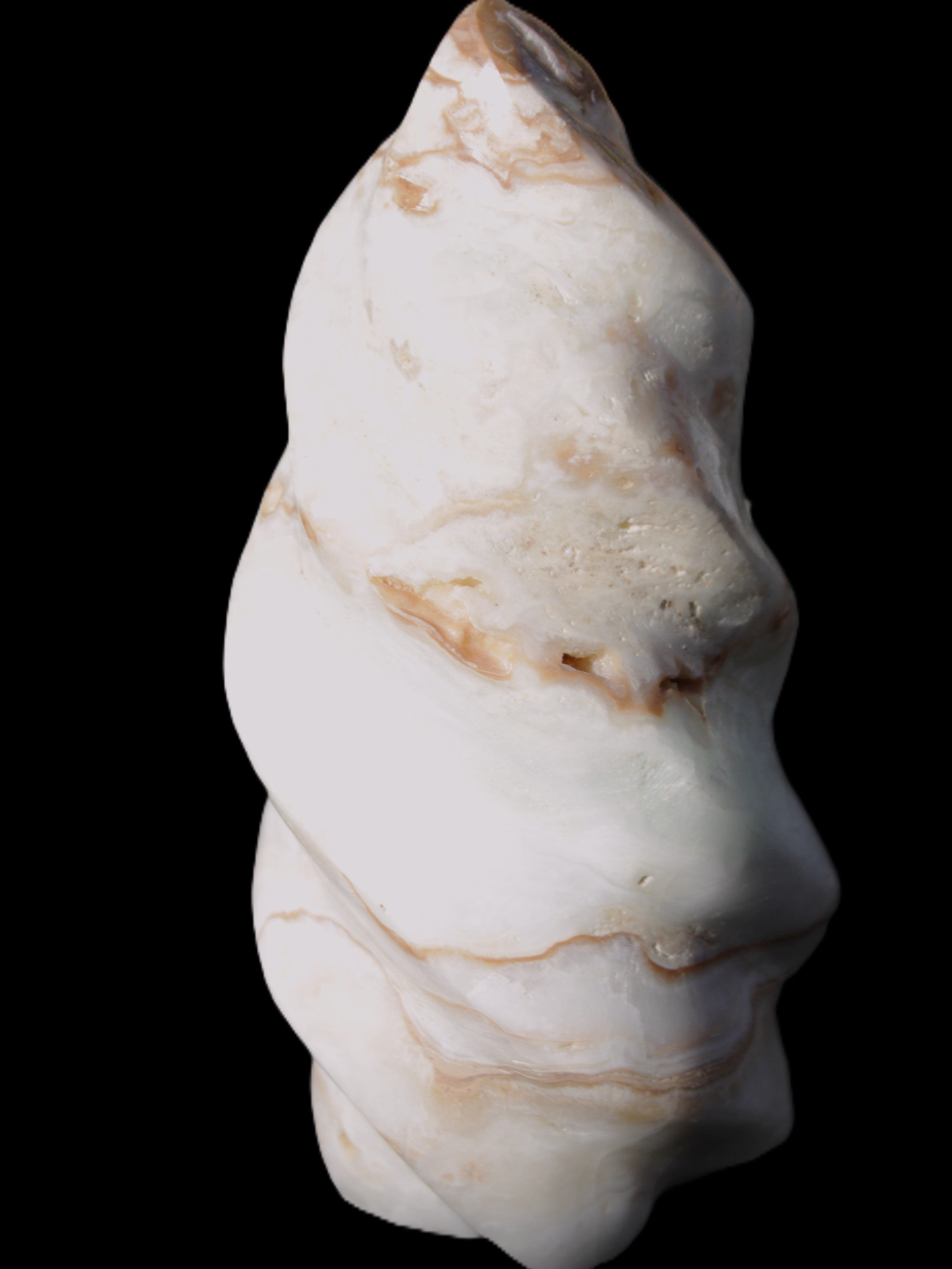 Caribbean Calcite flame 55*117mm 449.7g Rocks and Things Store