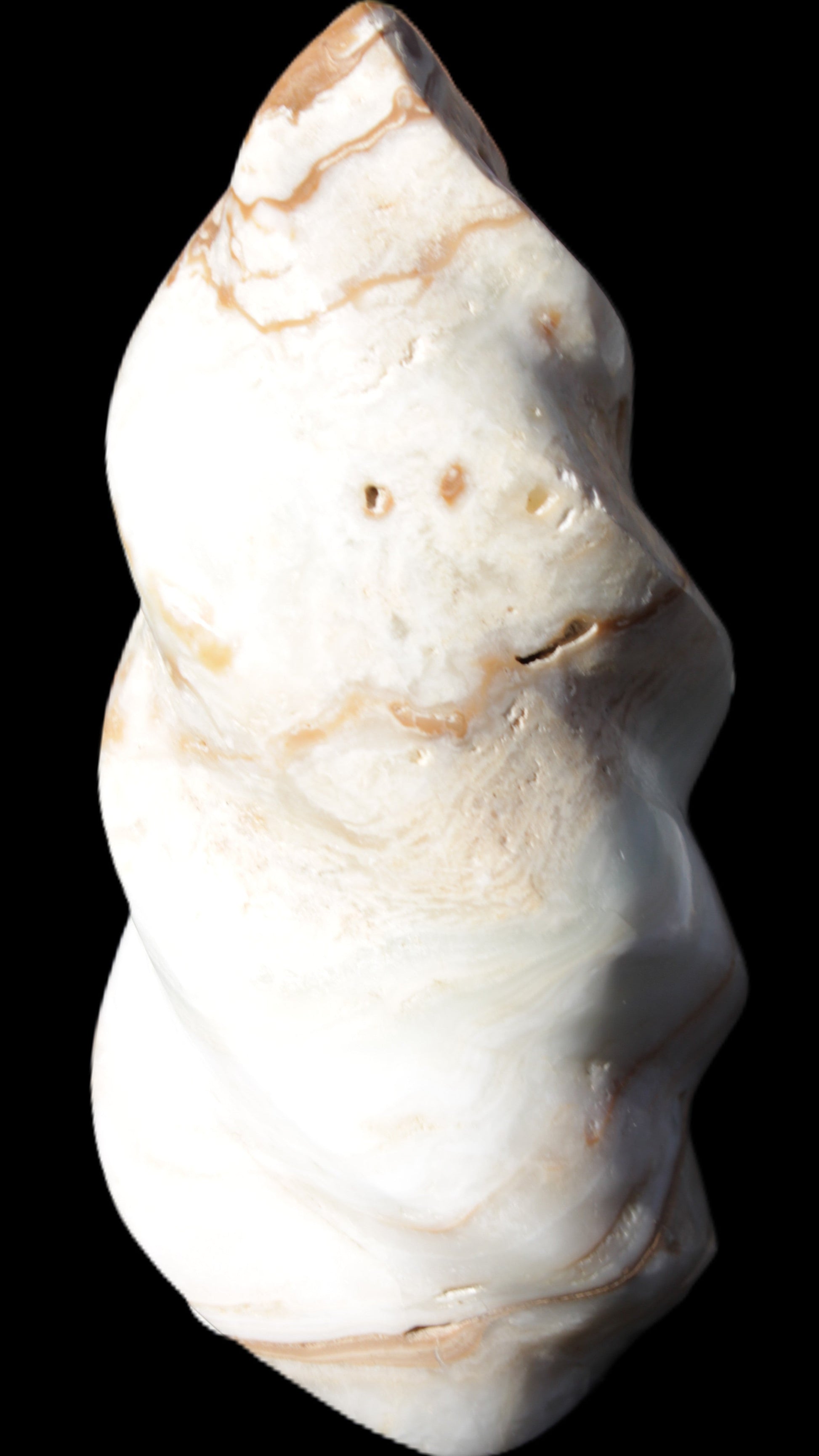 Caribbean Calcite flame 55*117mm 449.7g Rocks and Things Store