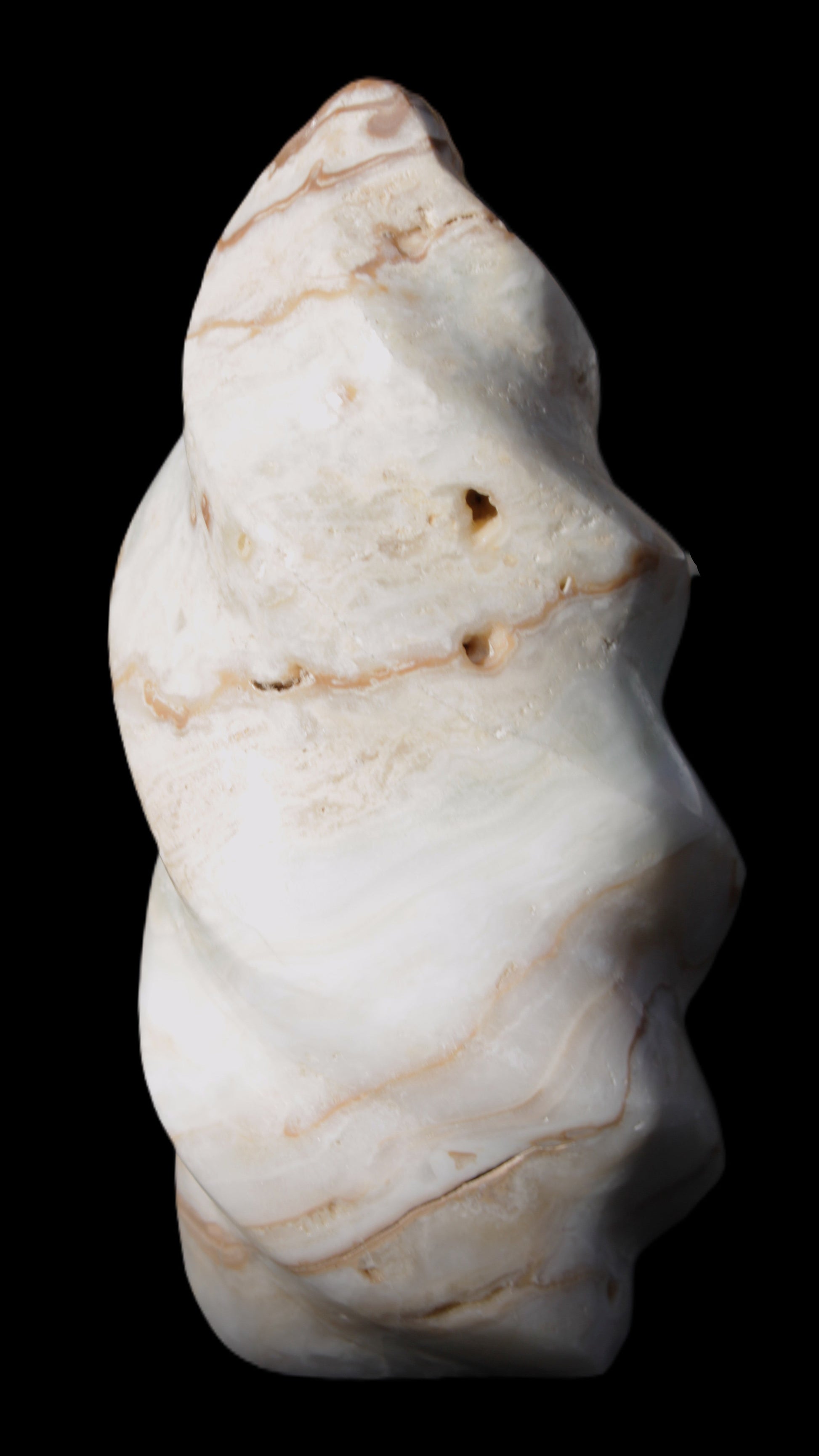 Caribbean Calcite flame 55*117mm 449.7g Rocks and Things Store