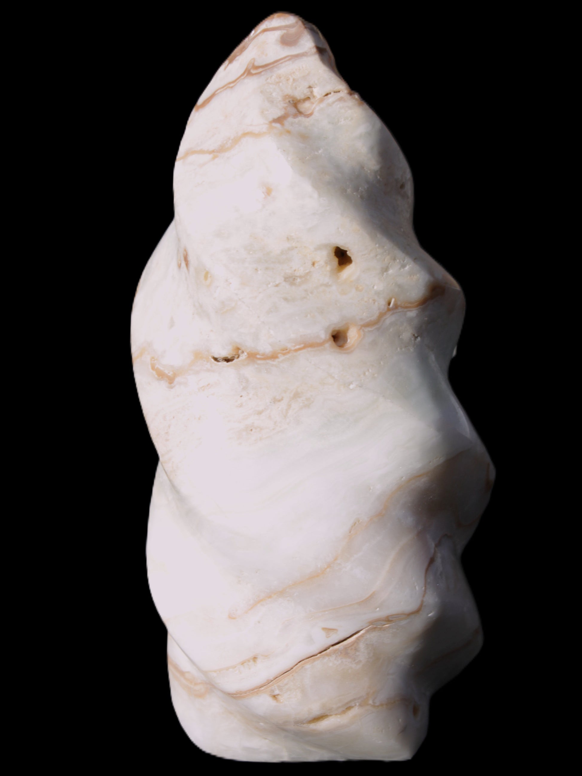 Caribbean Calcite flame 55*117mm 449.7g Rocks and Things Store