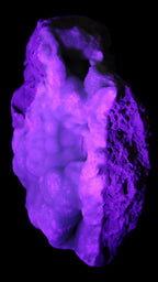 Blue Aragonite Caribbean Calcite specimen 101*40*79mm 223g in UV light - Rocks and Things Store