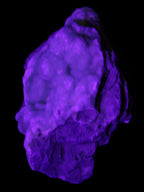 Blue Aragonite Caribbean Calcite specimen 101*40*79mm 223g in UV light - Rocks and Things Store