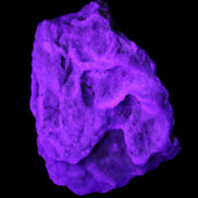 Blue Aragonite Caribbean Calcite specimen 97*53*85mm 395g in UV light - Rocks and Things Store