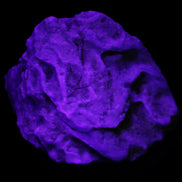 Blue Aragonite Caribbean Calcite specimen 97*53*85mm 395g in UV light - Rocks and Things Store