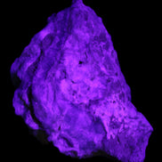 Blue Aragonite Caribbean Calcite specimen 97*53*85mm 395g in UV light - Rocks and Things Store