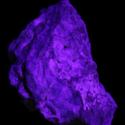 Blue Aragonite Caribbean Calcite specimen 97*53*85mm 395g in UV light - Rocks and Things Store