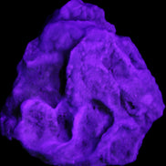 Blue Aragonite Caribbean Calcite specimen 97*53*85mm 395g in UV light - Rocks and Things Store