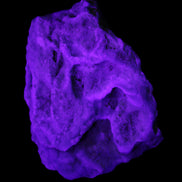 Blue Aragonite Caribbean Calcite specimen 97*53*85mm 395g in UV light - Rocks and Things Store