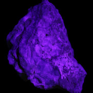 Blue Aragonite Caribbean Calcite specimen 97*53*85mm 395g in UV light - Rocks and Things Store