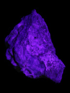 Blue Aragonite Caribbean Calcite specimen 97*53*85mm 395g in UV light - Rocks and Things Store