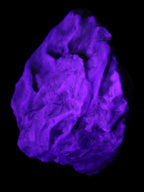 Blue Aragonite Caribbean Calcite specimen 97*53*85mm 395g in UV light - Rocks and Things Store