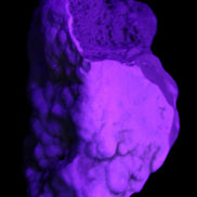 Blue Aragonite Caribbean Calcite specimen 95*48*68mm 352.2g in UV light - Rocks and Things Store