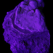 Blue Aragonite Caribbean Calcite specimen 95*48*68mm 352.2g in UV light - Rocks and Things Store