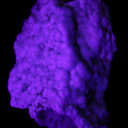 Blue Aragonite Caribbean Calcite specimen 95*48*68mm 352.2g in UV light - Rocks and Things Store