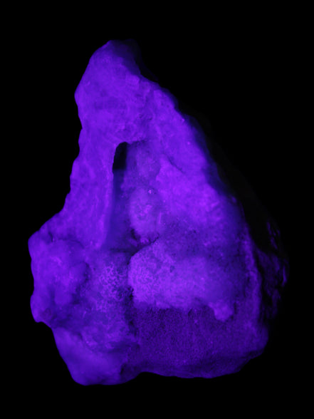 Blue Aragonite specimen 85*23*65mm 122g in UV light - Rocks and Things Store