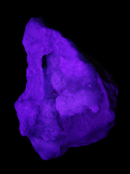 Blue Aragonite specimen 85*23*65mm 122g in UV light - Rocks and Things Store