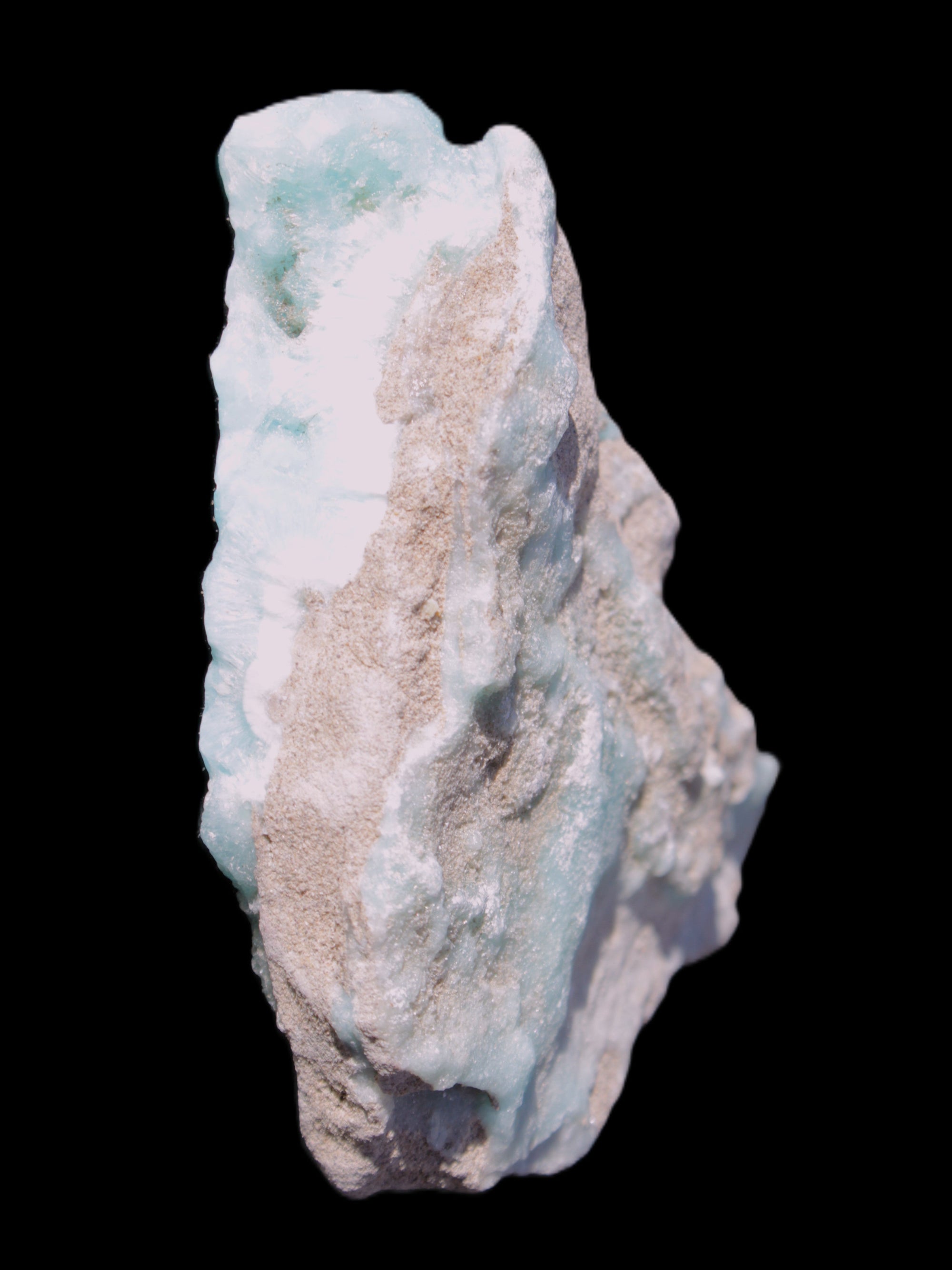 Blue Aragonite specimen 85*23*65mm 122g in sunlight - Rocks and Things Store
