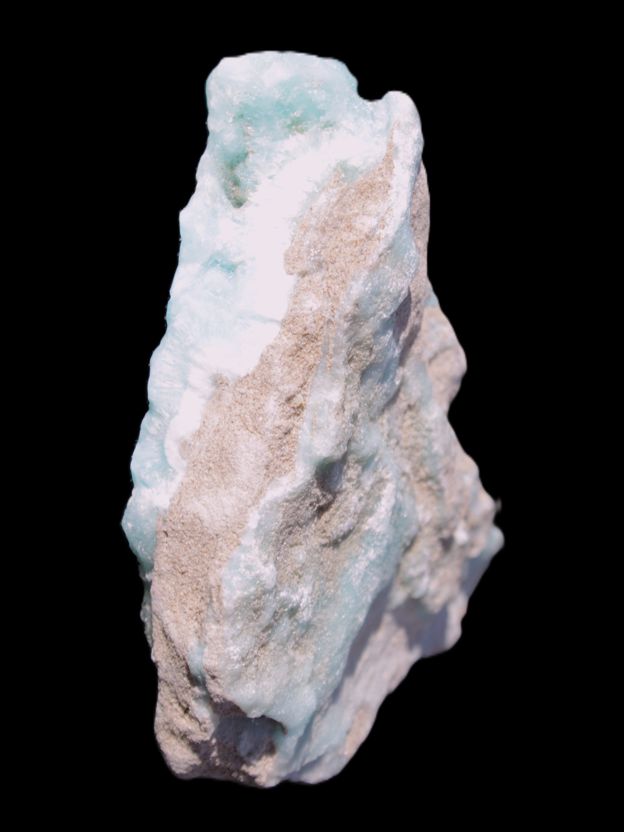 Blue Aragonite specimen 85*23*65mm 122g in sunlight - Rocks and Things Store